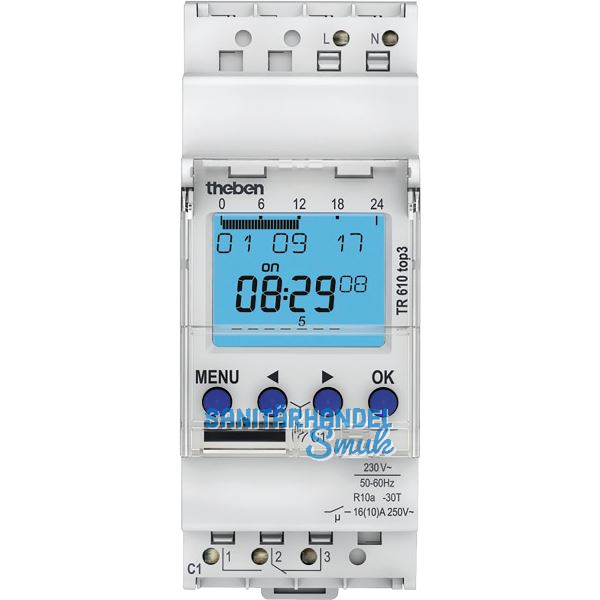 Zeitschaltuhr TR 610 top 3, mit Tages- und Wochenprogramm