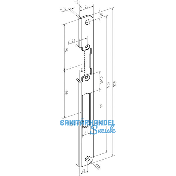 Winkelschlie�blech f�r ProFix2 Serie 118.14, rechts, Edelstahl
