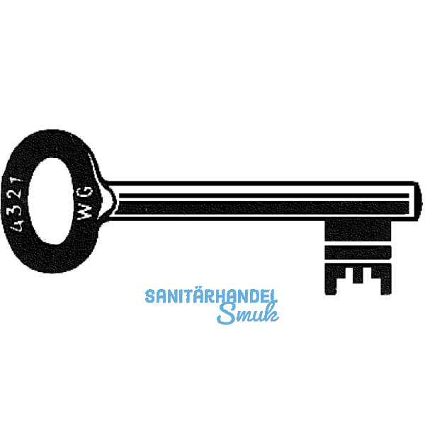 Keilbartschl�ssel LB/90 ohne Nut, vernickelt