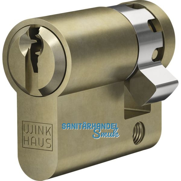 WINKHAUS Einbauhalbzylinder AZ, verschiedensperrend, 45 mm, Messing matt