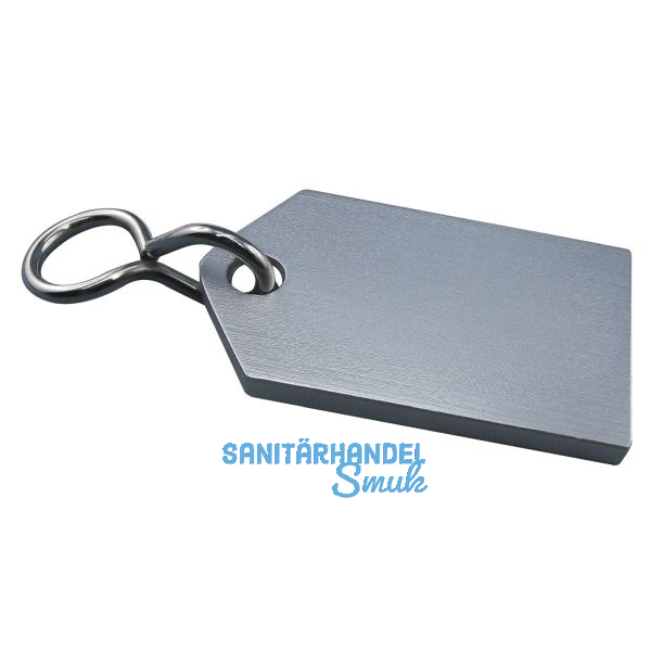 Hotelschl�sselanh�nger - flach, 50 mm, ohne Gummi, Aluminium silber eloxiert