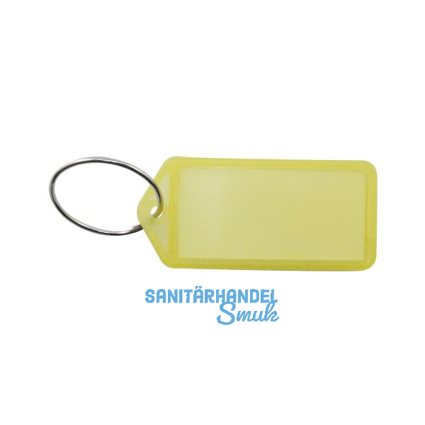Schl�sselanh�nger - mit Papiereinlage, Kunststoff transparent gelb