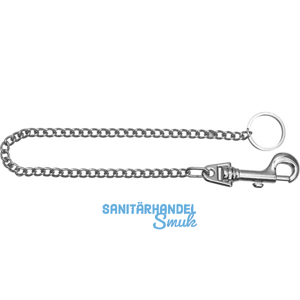 Schl�sselkette - mit Jeans Haken, L�nge 460 mm, Stahl vernickelt
