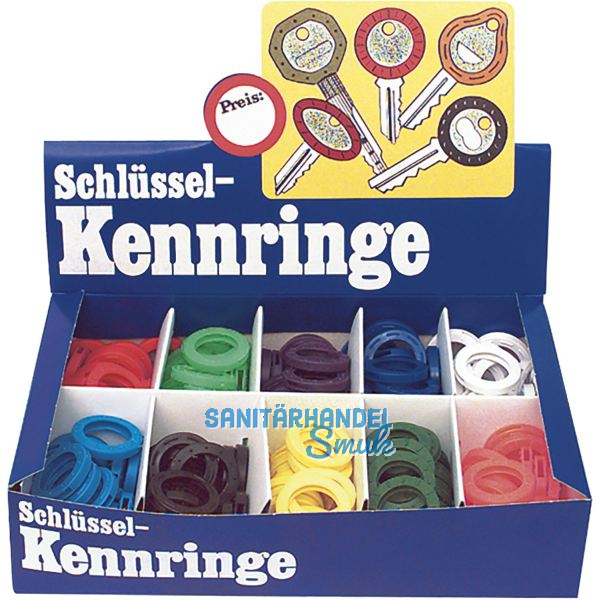 Kennring Box f�r Zylinderschl�ssel � 28 mm, 200-tlg. in 10 Farben sortiert