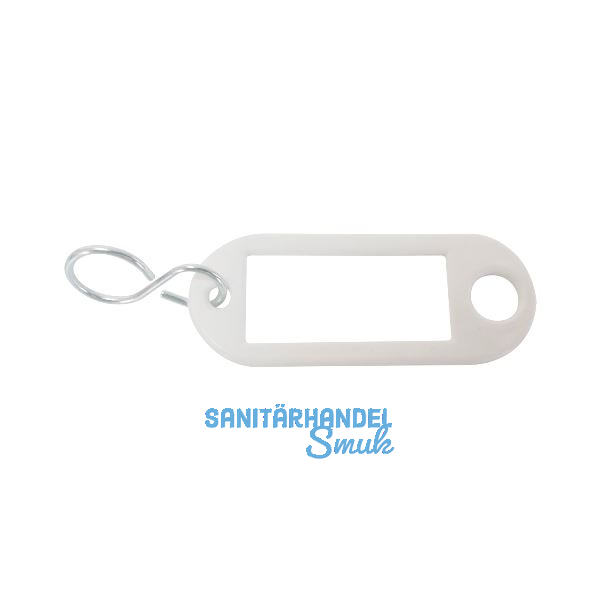Schl�sselanh�nger - mit Aufh�ngeloch, Kunststoff wei�