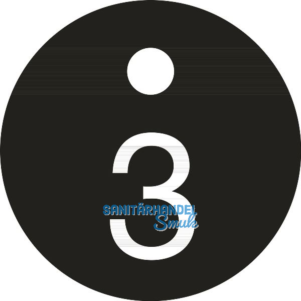 Schl�sselnummer - � 25, Nummer 3, Aluminium schwarz eloxiert