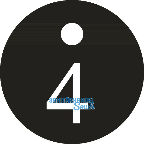 Schl�sselnummer - � 25, Nummer 4, Aluminium schwarz eloxiert