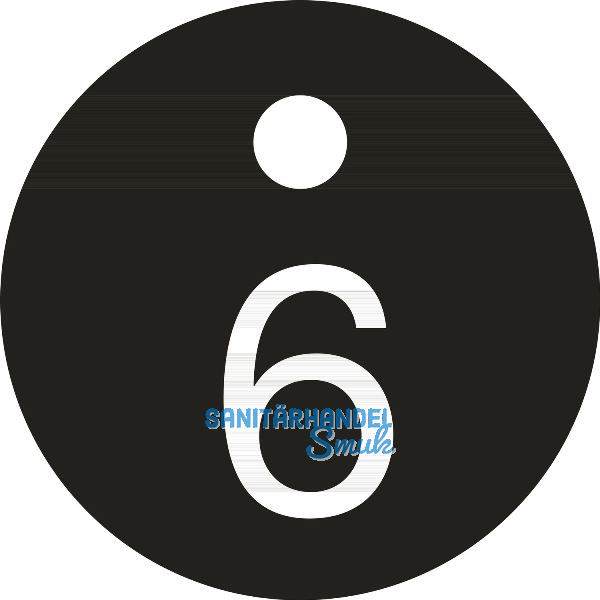 Schl�sselnummer - � 25, Nummer 6, Aluminium schwarz eloxiert