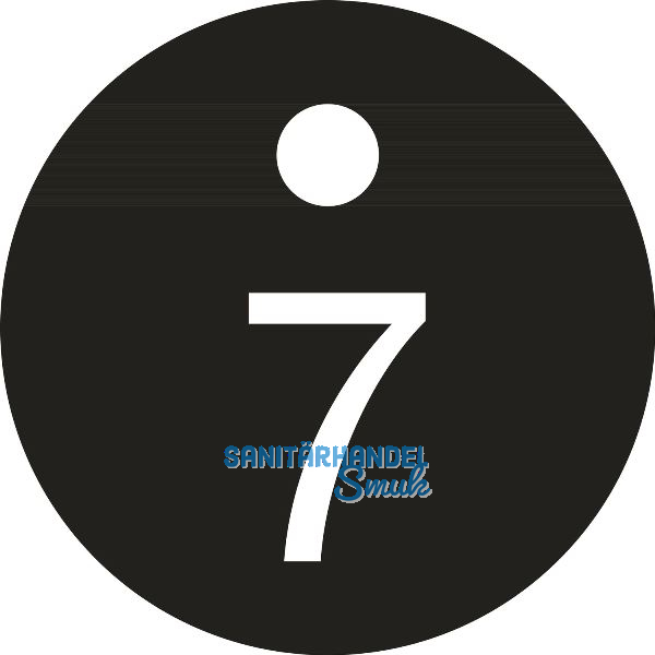 Schl�sselnummer - � 25, Nummer 7, Aluminium schwarz eloxiert