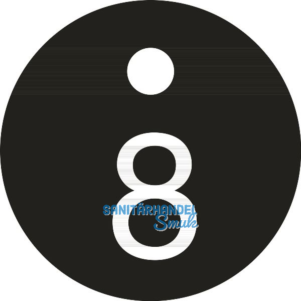 Schl�sselnummer - � 25, Nummer 8, Aluminium schwarz eloxiert