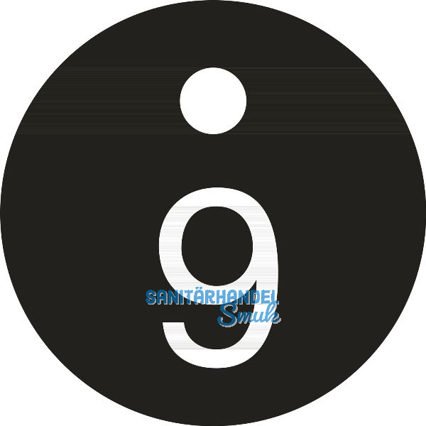 Schl�sselnummer - � 25, Nummer 9, Aluminium schwarz eloxiert