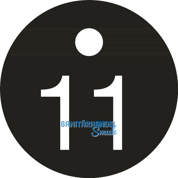 Schl�sselnummer - � 25, Nummer 11, Aluminium schwarz eloxiert