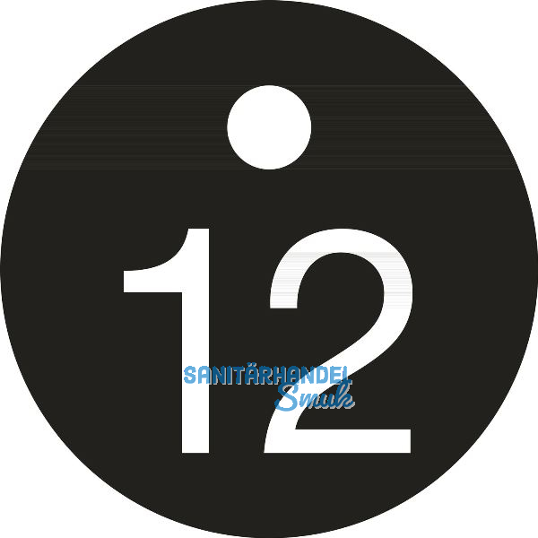 Schl�sselnummer - � 25, Nummer 12, Aluminium schwarz eloxiert