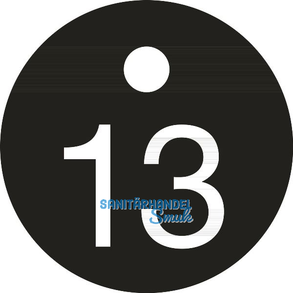 Schl�sselnummer - � 25, Nummer 13, Aluminium schwarz eloxiert