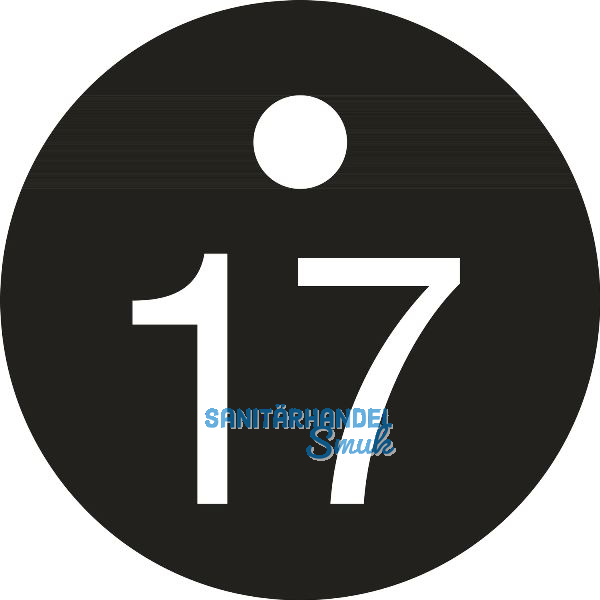 Schl�sselnummer - � 25, Nummer 17, Aluminium schwarz eloxiert