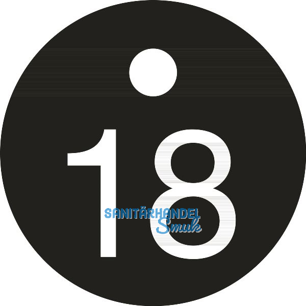 Schl�sselnummer - � 25, Nummer 18, Aluminium schwarz eloxiert