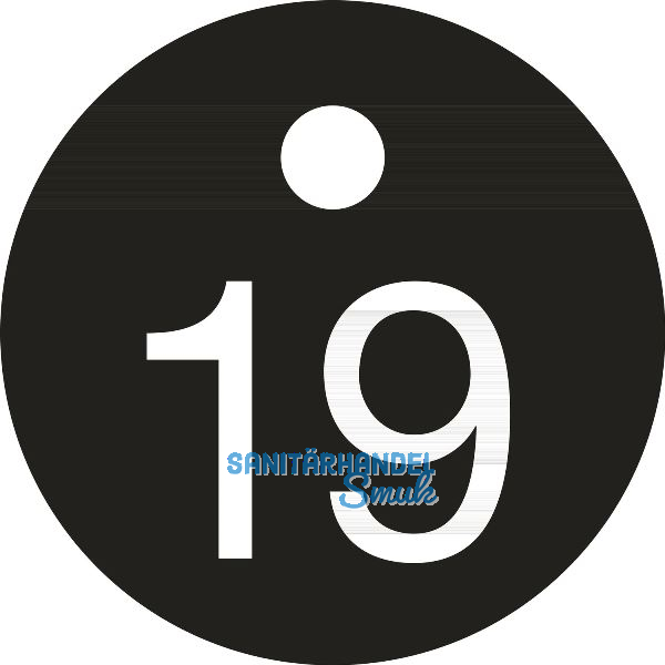 Schl�sselnummer - � 25, Nummer 19, Aluminium schwarz eloxiert