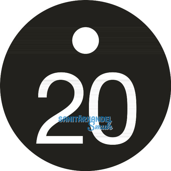 Schl�sselnummer - � 25, Nummer 20, Aluminium schwarz eloxiert