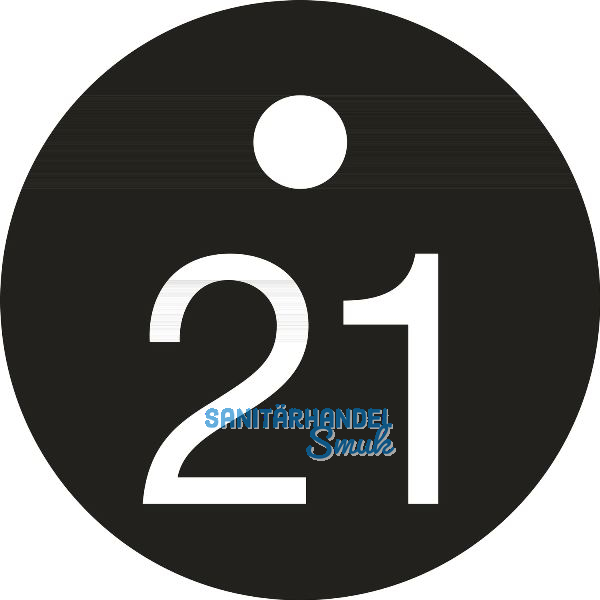 Schl�sselnummer - � 25, Nummer 21, Aluminium schwarz eloxiert