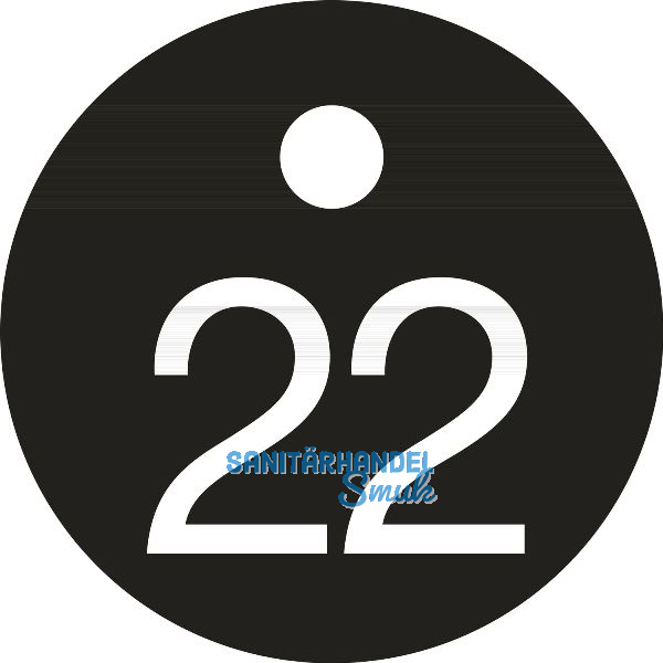 Schl�sselnummer - � 25, Nummer 22, Aluminium schwarz eloxiert