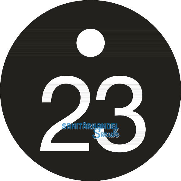 Schl�sselnummer - � 25, Nummer 23, Aluminium schwarz eloxiert