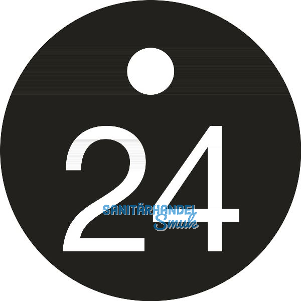 Schl�sselnummer - � 25, Nummer 24, Aluminium schwarz eloxiert