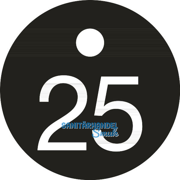 Schl�sselnummer - � 25, Nummer 25, Aluminium schwarz eloxiert