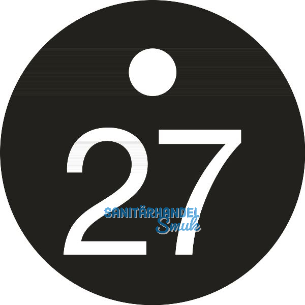Schl�sselnummer - � 25, Nummer 27, Aluminium schwarz eloxiert