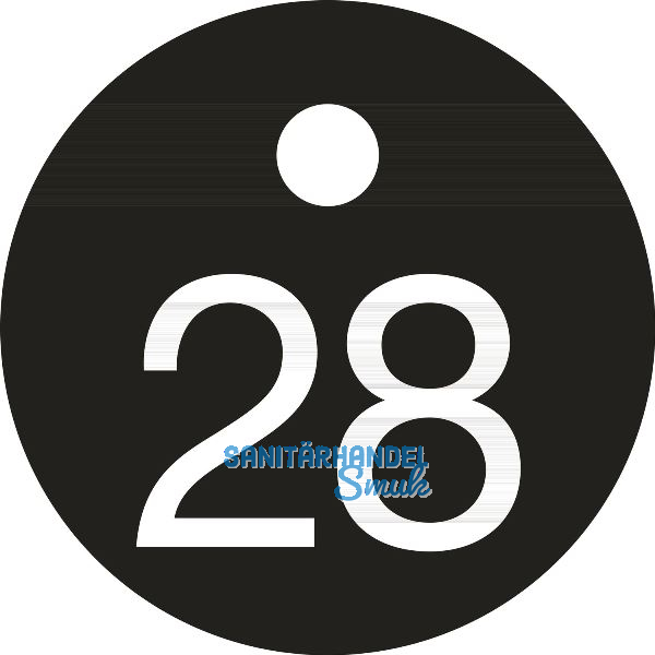 Schl�sselnummer - � 25, Nummer 28, Aluminium schwarz eloxiert