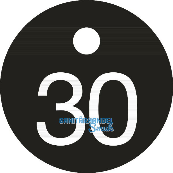 Schl�sselnummer - � 25, Nummer 30, Aluminium schwarz eloxiert