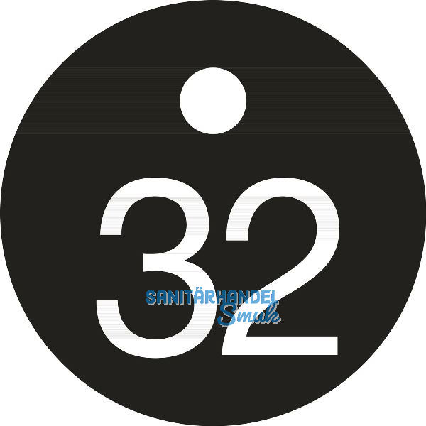 Schl�sselnummer - � 25, Nummer 32, Aluminium schwarz eloxiert