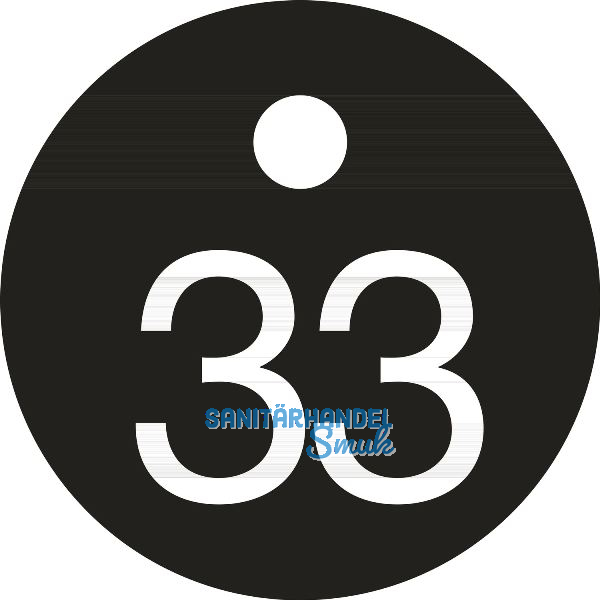 Schl�sselnummer - � 25, Nummer 33, Aluminium schwarz eloxiert