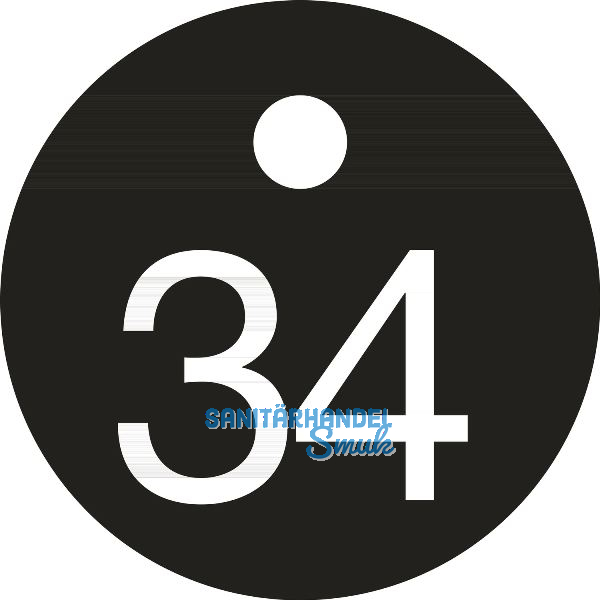 Schl�sselnummer - � 25, Nummer 34, Aluminium schwarz eloxiert