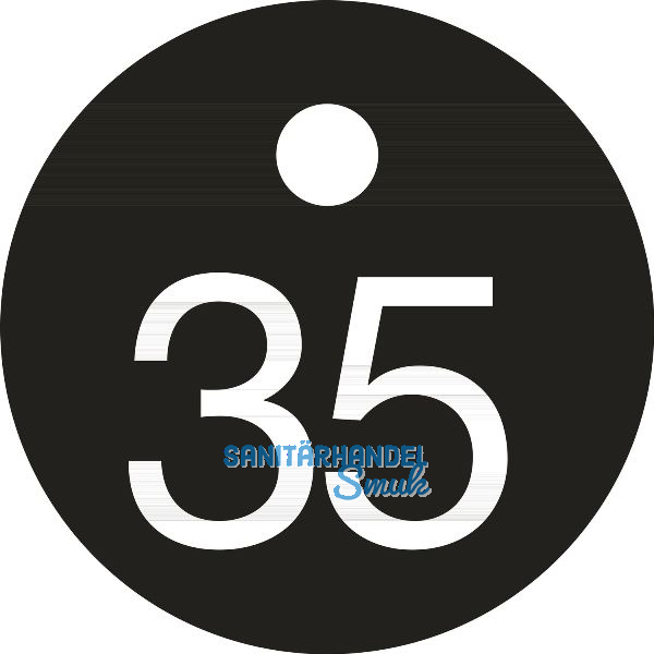 Schl�sselnummer - � 25, Nummer 35, Aluminium schwarz eloxiert
