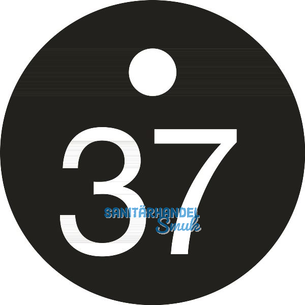 Schl�sselnummer - � 25, Nummer 37, Aluminium schwarz eloxiert