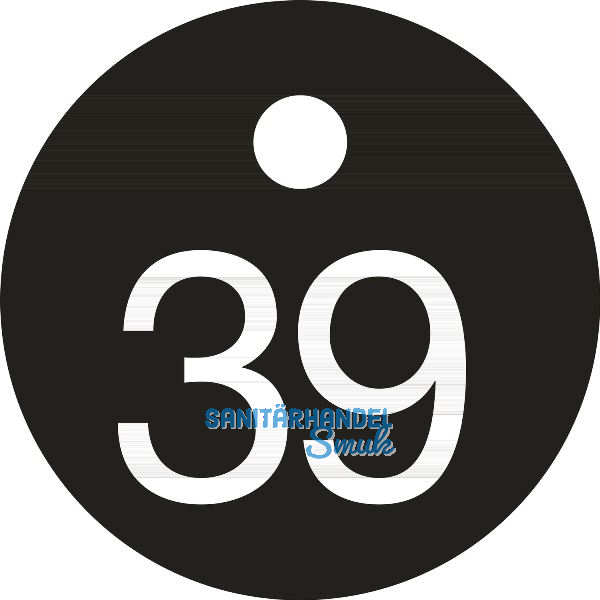 Schl�sselnummer - � 25, Nummer 39, Aluminium schwarz eloxiert