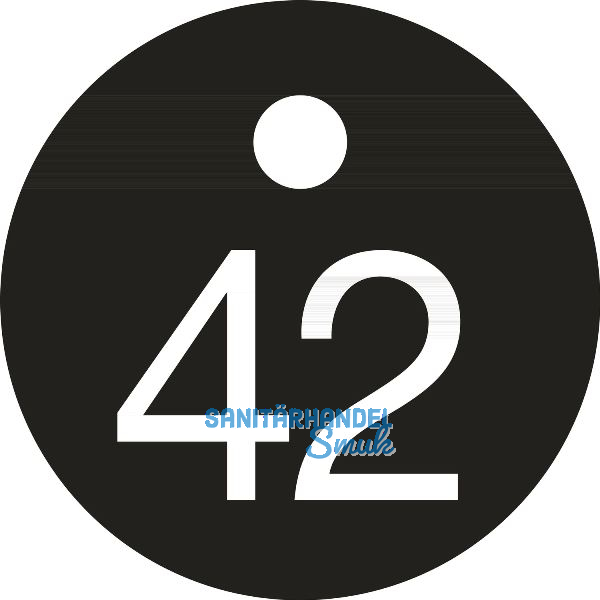 Schl�sselnummer - � 25, Nummer 42, Aluminium schwarz eloxiert
