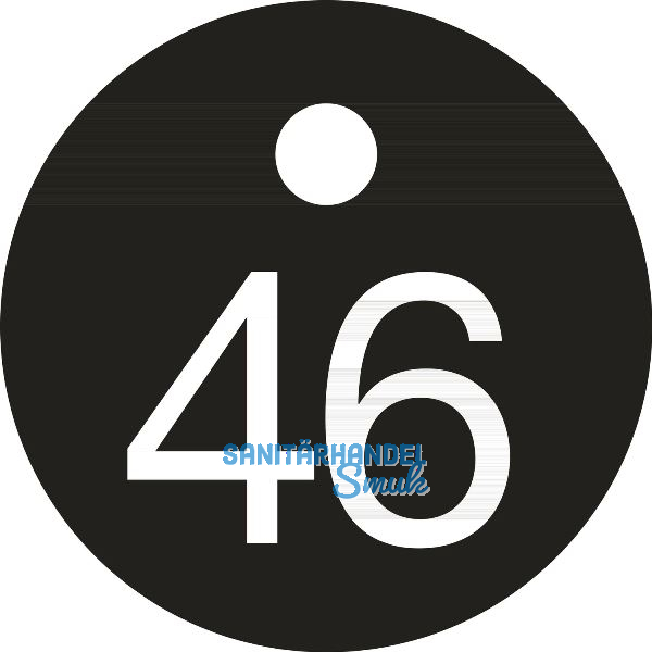 Schl�sselnummer - � 25, Nummer 46, Aluminium schwarz eloxiert
