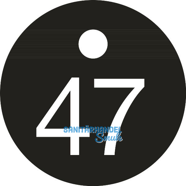 Schl�sselnummer - � 25, Nummer 47, Aluminium schwarz eloxiert