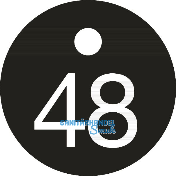 Schl�sselnummer - � 25, Nummer 48, Aluminium schwarz eloxiert