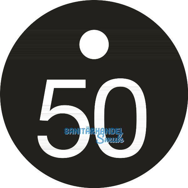 Schl�sselnummer - � 25, Nummer 50, Aluminium schwarz eloxiert