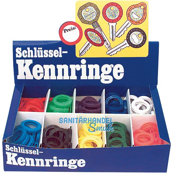 Kennring Box f�r Zylinderschl�ssel � 24 mm, 250-tlg. in 10 Farben sortiert