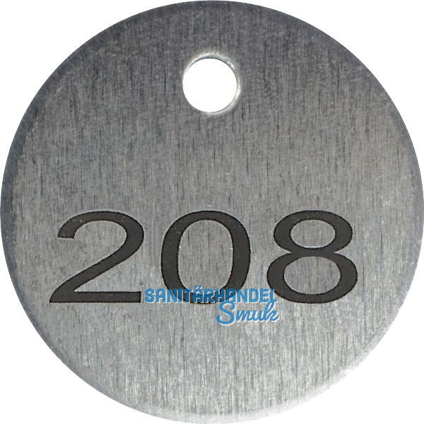 Schl�sselnummer mit Gravur � 25 mm, Aluminium blank
