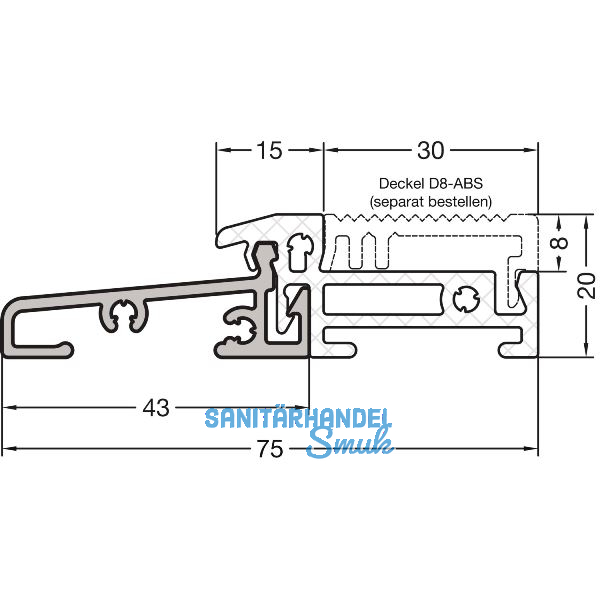 GUTMANN T�rschwelle Weser 75/20 TI L=6000 mm Alu silber eloxiert