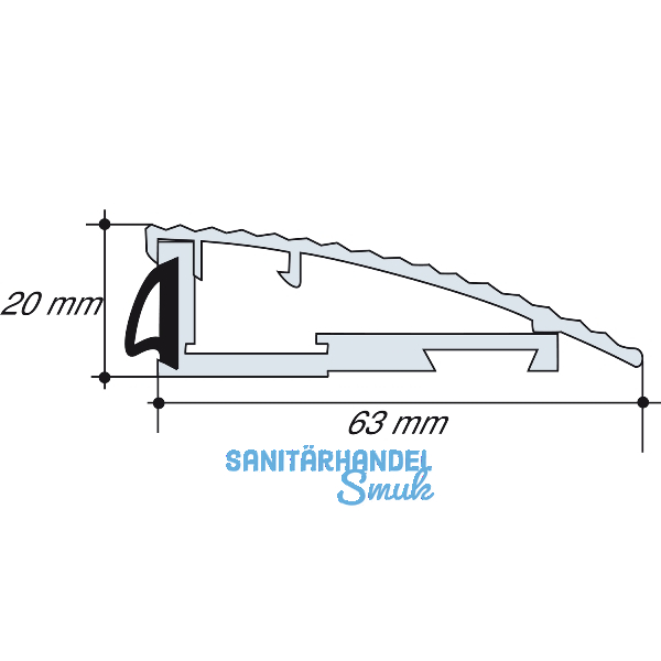 Alumat Dichtungsschiene AKS, silber eloxiert, auf Ma� geschnitten