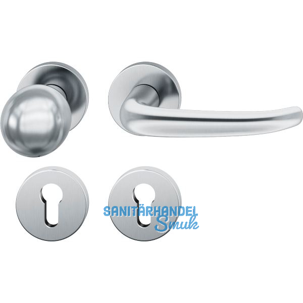 FSB Wechselgarnitur 12 1023 ASL auf Rosette PZ, Knopf drehbar, Edelstahl matt