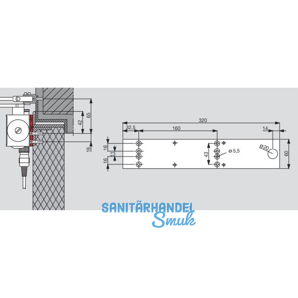 DORMAKABA Montageplatte f�r TS 73 EMF, silber