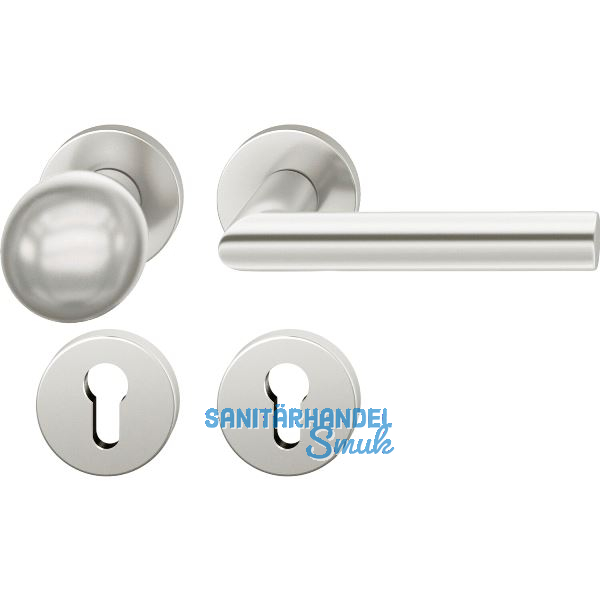 FSB Wechselgarnitur 12 1076 ASL auf Rosette PZ, Knopf drehbar, silber eloxiert