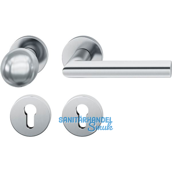 FSB Wechselgarnitur 12 1076 ASL auf Rosette PZ, Knopf drehbar, Edelstahl matt