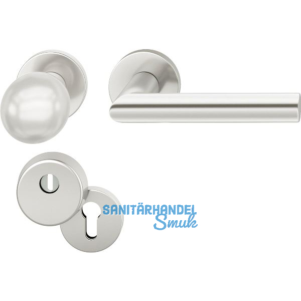 FSB Haust�rwechselgarnitur 12 1076 mit Kernziehschutz, Aluminium silber eloxiert